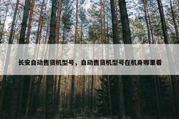 长安自动售货机型号，自动售货机型号在机身哪里看