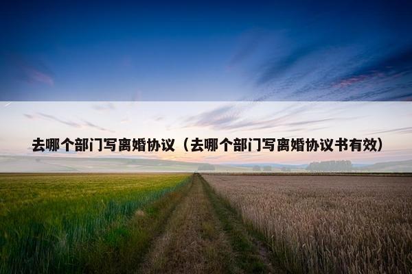 去哪个部门写离婚协议（去哪个部门写离婚协议书有效）
