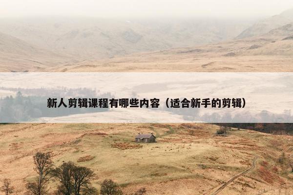 新人剪辑课程有哪些内容（适合新手的剪辑）