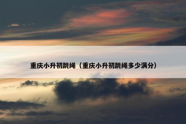 重庆小升初跳绳（重庆小升初跳绳多少满分）