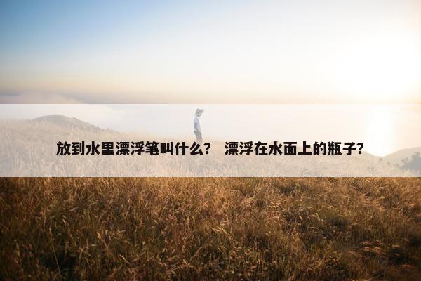 放到水里漂浮笔叫什么？ 漂浮在水面上的瓶子？