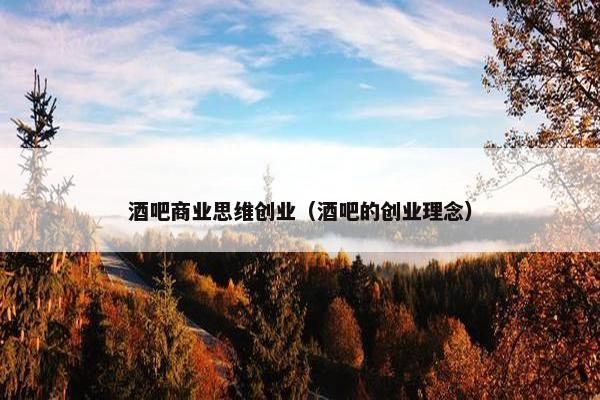酒吧商业思维创业（酒吧的创业理念）
