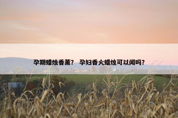 孕期蜡烛香薰？ 孕妇香火蜡烛可以闻吗？