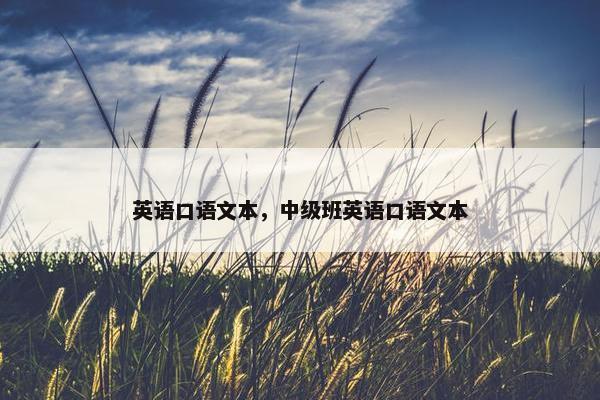 英语口语文本，中级班英语口语文本