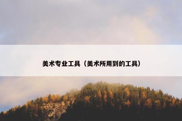 美术专业工具（美术所用到的工具）