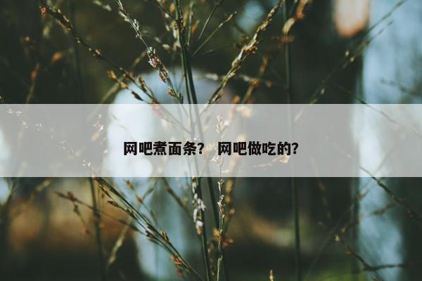 网吧煮面条？ 网吧做吃的？