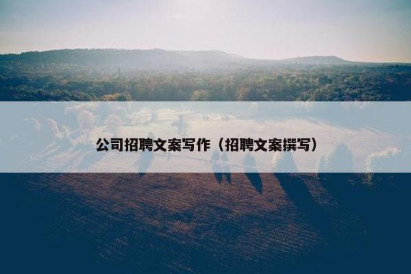 公司招聘文案写作（招聘文案撰写）