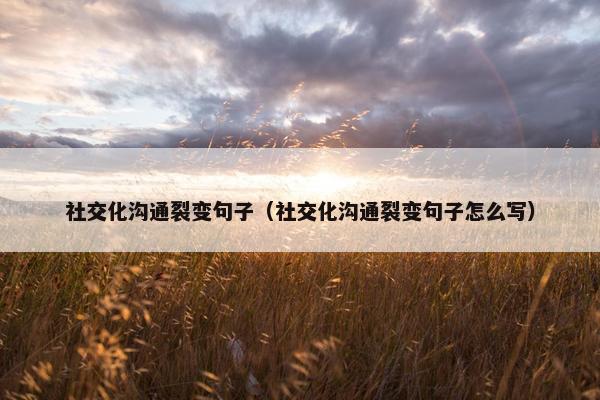 社交化沟通裂变句子（社交化沟通裂变句子怎么写）