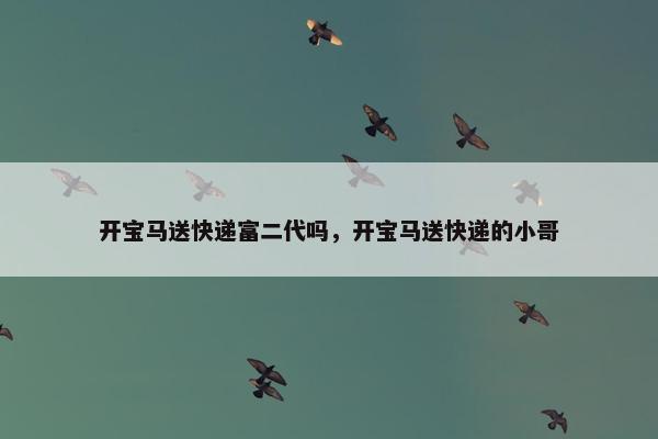 开宝马送快递富二代吗，开宝马送快递的小哥