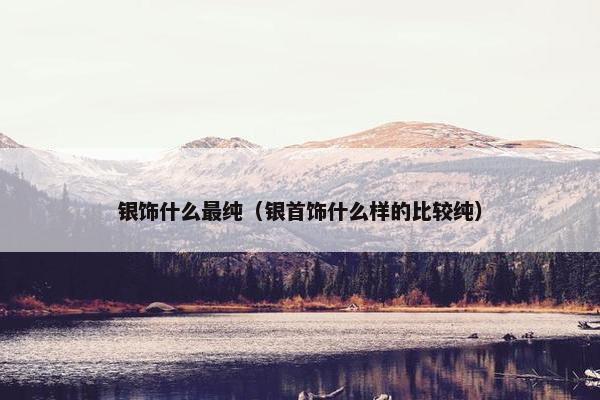 银饰什么最纯（银首饰什么样的比较纯）