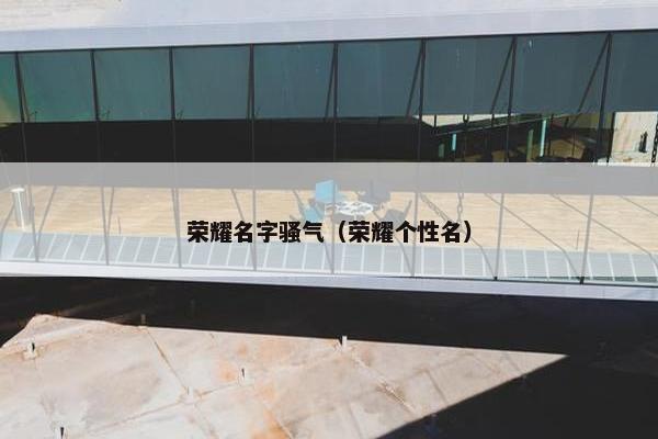 荣耀名字骚气（荣耀个性名）