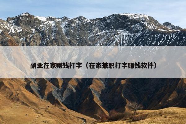 副业在家赚钱打字（在家兼职打字赚钱软件）