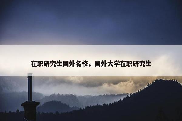 在职研究生国外名校，国外大学在职研究生