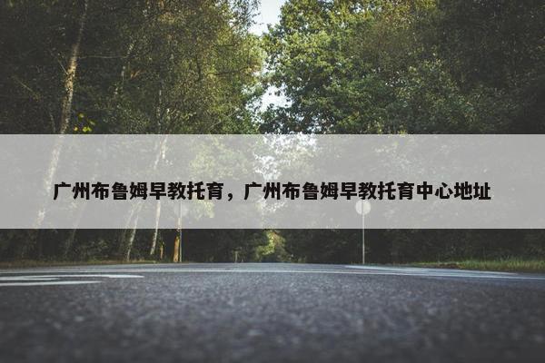 广州布鲁姆早教托育，广州布鲁姆早教托育中心地址