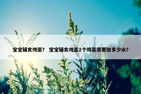 宝宝辅食炖蛋？ 宝宝辅食炖蛋2个鸡蛋需要加多少水？