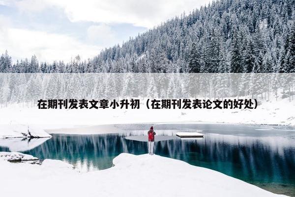 在期刊发表文章小升初（在期刊发表论文的好处）