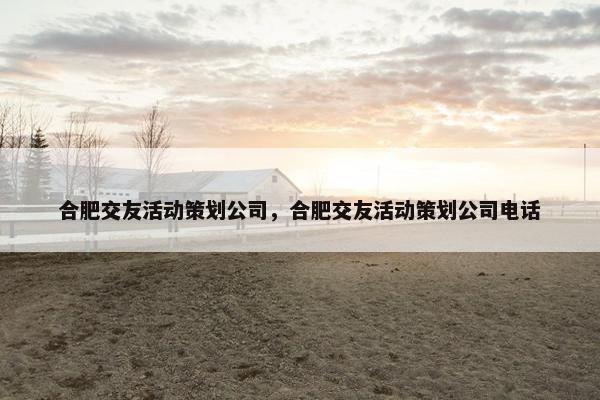 合肥交友活动策划公司，合肥交友活动策划公司电话