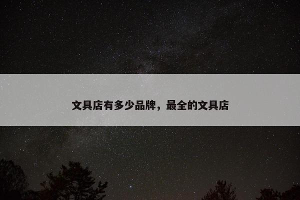 文具店有多少品牌，最全的文具店