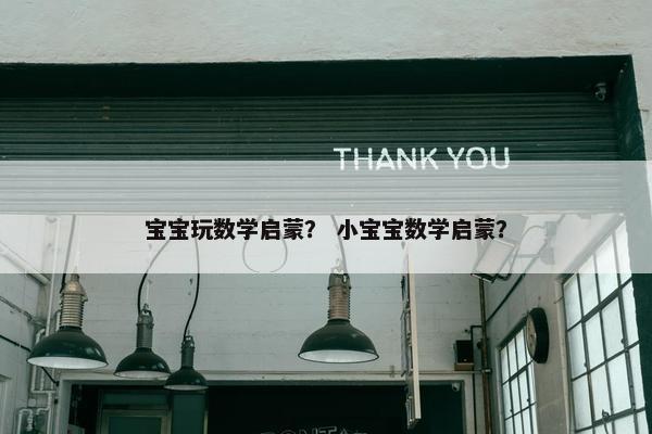 宝宝玩数学启蒙？ 小宝宝数学启蒙？