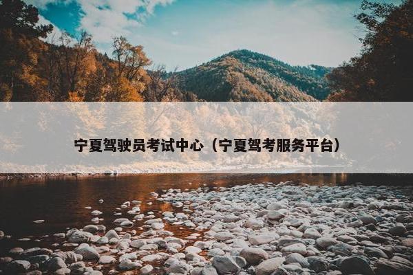 宁夏驾驶员考试中心（宁夏驾考服务平台）