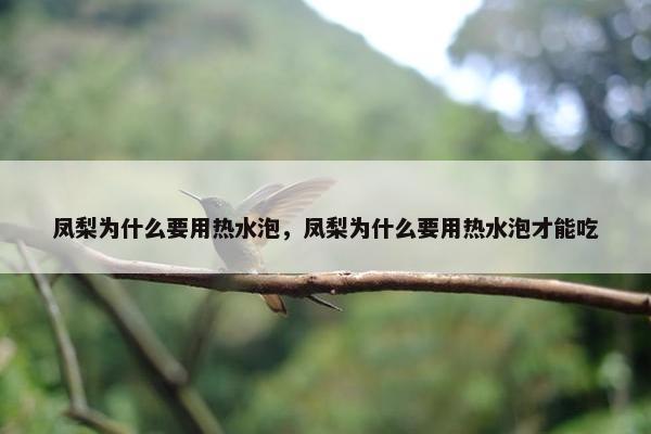 凤梨为什么要用热水泡，凤梨为什么要用热水泡才能吃