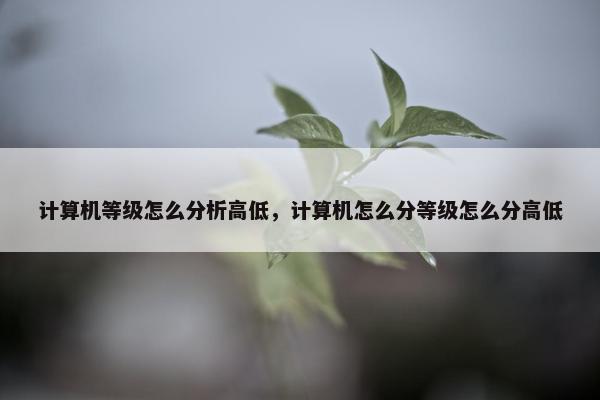计算机等级怎么分析高低，计算机怎么分等级怎么分高低