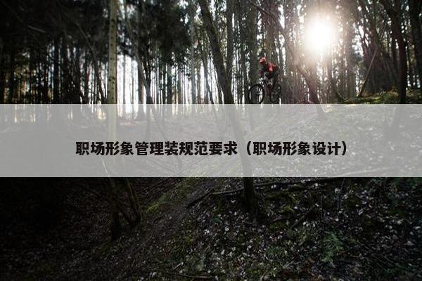 职场形象管理装规范要求（职场形象设计）