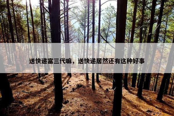 送快递富三代嘛，送快递居然还有这种好事