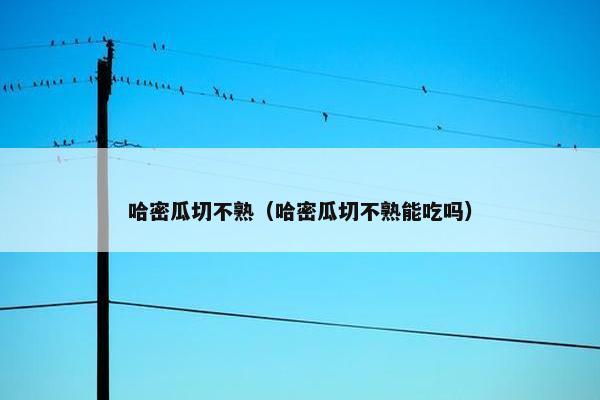 哈密瓜切不熟（哈密瓜切不熟能吃吗）