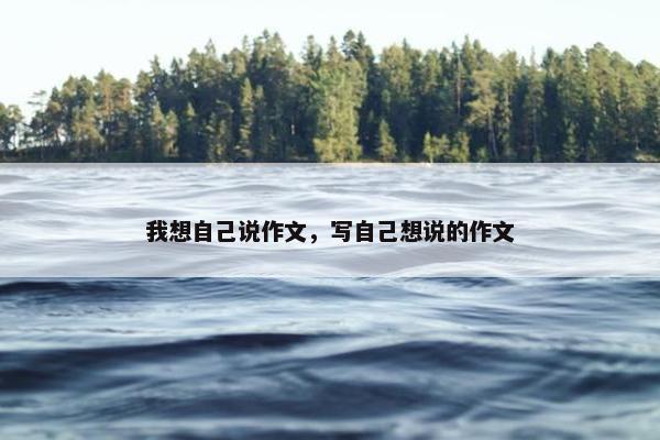 我想自己说作文，写自己想说的作文