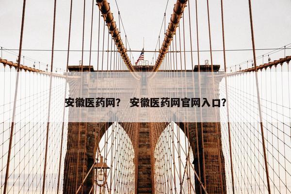 安徽医药网？ 安徽医药网官网入口？