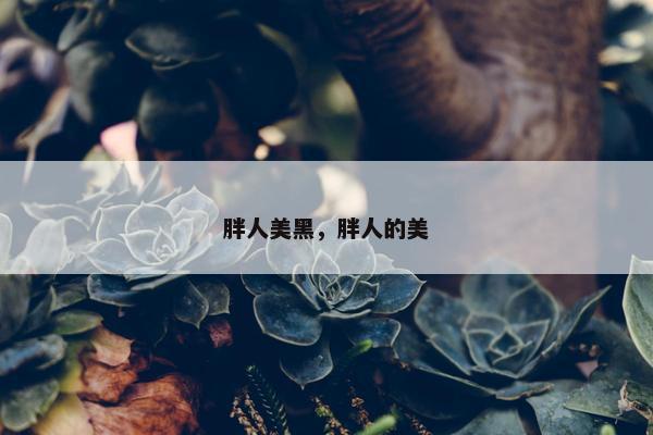 胖人美黑，胖人的美