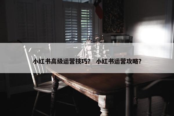 小红书高级运营技巧？ 小红书运营攻略？