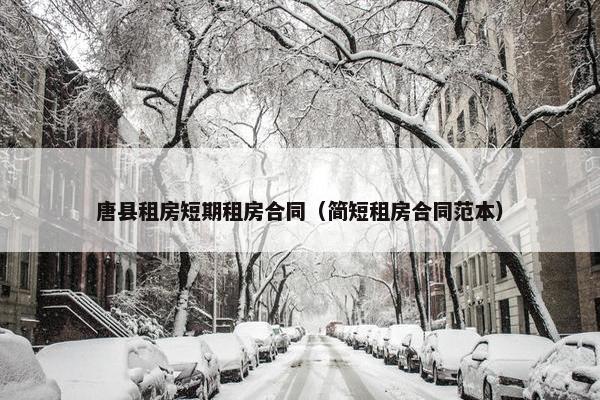 唐县租房短期租房合同（简短租房合同范本）