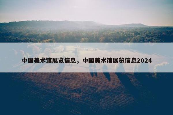 中国美术馆展览信息，中国美术馆展览信息2024