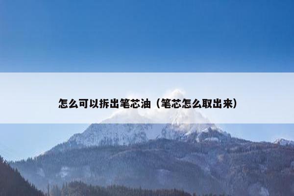 怎么可以拆出笔芯油（笔芯怎么取出来）