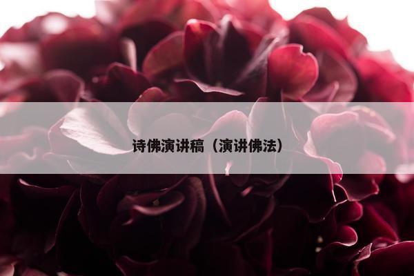 诗佛演讲稿（演讲佛法）