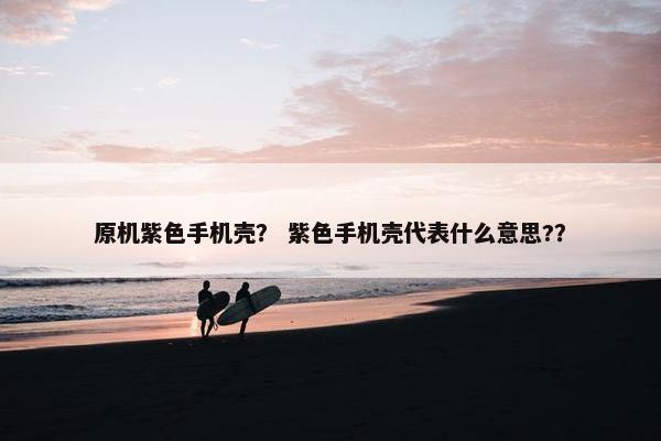原机紫色手机壳？ 紫色手机壳代表什么意思?？