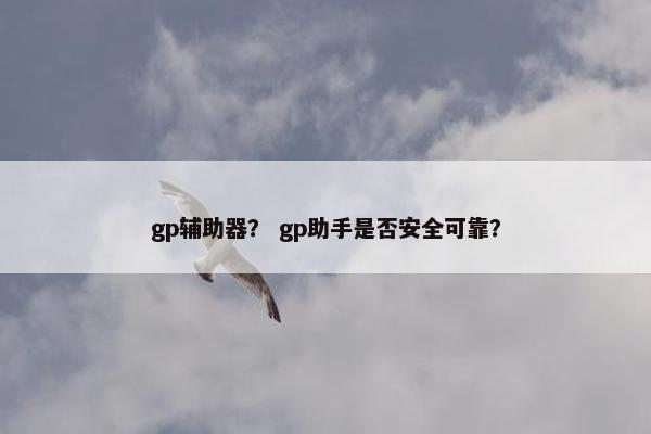 gp辅助器？ gp助手是否安全可靠？