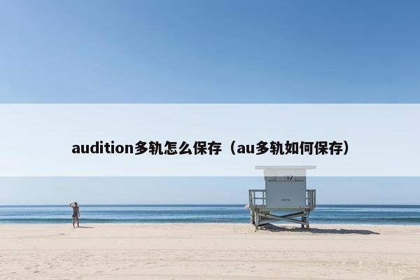 audition多轨怎么保存（au多轨如何保存）
