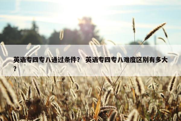 英语专四专八通过条件？ 英语专四专八难度区别有多大？