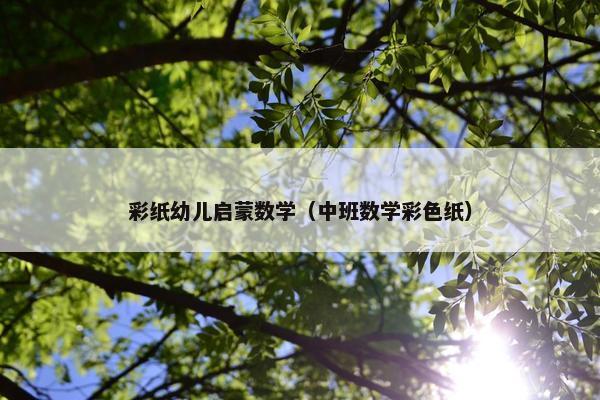 彩纸幼儿启蒙数学（中班数学彩色纸）