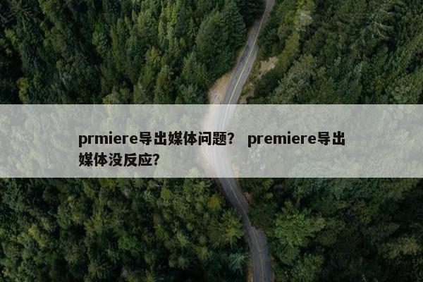 prmiere导出媒体问题？ premiere导出媒体没反应？
