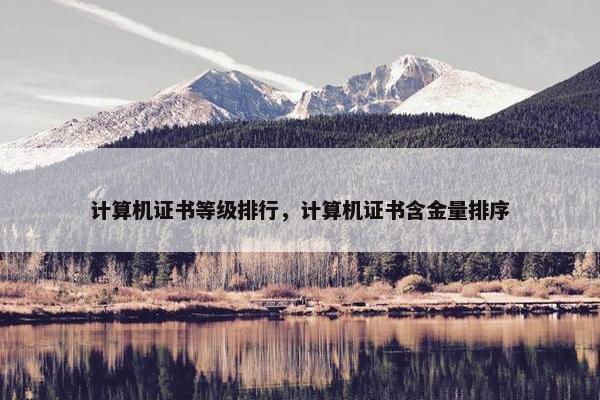计算机证书等级排行，计算机证书含金量排序