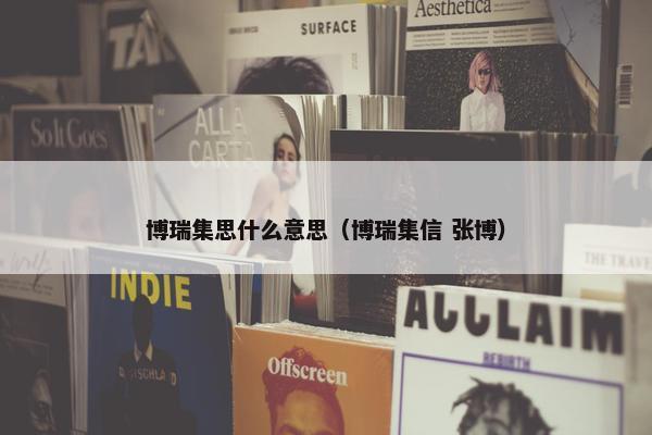 博瑞集思什么意思（博瑞集信 张博）