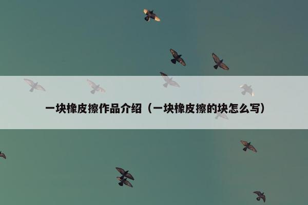 一块橡皮擦作品介绍（一块橡皮擦的块怎么写）