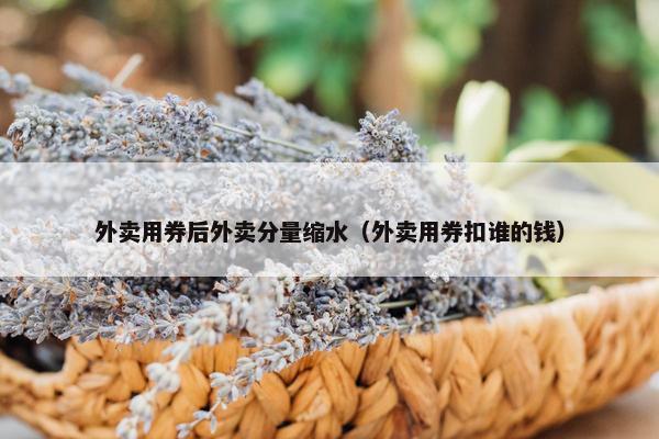 外卖用券后外卖分量缩水（外卖用券扣谁的钱）