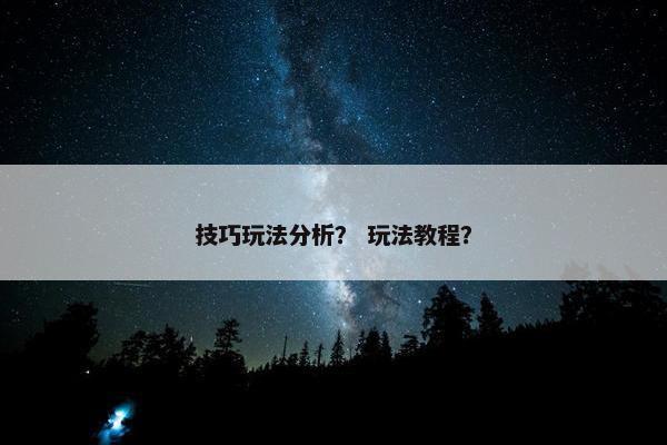 技巧玩法分析？ 玩法教程？