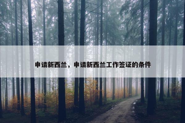 申请新西兰，申请新西兰工作签证的条件