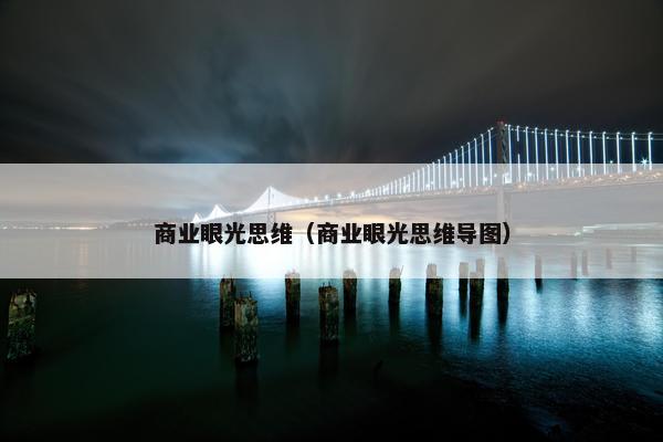 商业眼光思维（商业眼光思维导图）